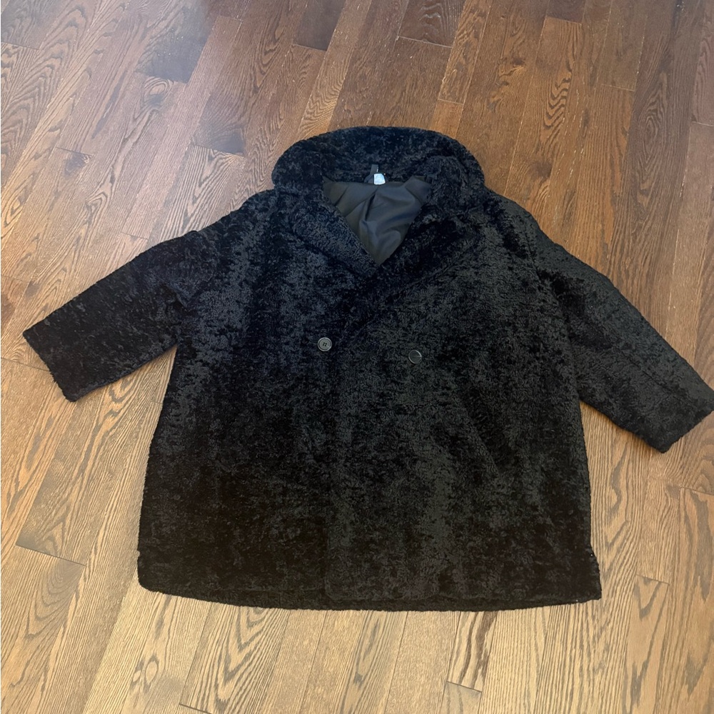 Black Textured Coat from H and M